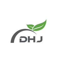 DHJ letter nature logo design on white background. DHJ creative initials letter leaf logo concept. DHJ letter design.