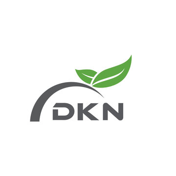 DKN letter nature logo design on white background. DKN creative initials letter leaf logo concept. DKN letter design.