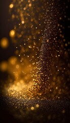 gold and silver flying glitter texture background with Generative AI