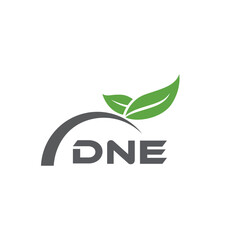 Fototapeta premium DNE letter nature logo design on white background. DNE creative initials letter leaf logo concept. DNE letter design. 