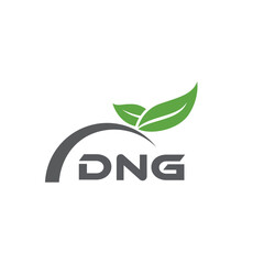 DNG letter nature logo design on white background. DNG creative initials letter leaf logo concept. DNG letter design.
