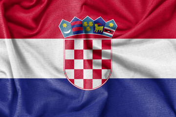 Croatia country flag background realistic silk fabric
