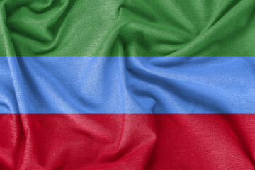 Dagestan country flag background realistic silk fabric