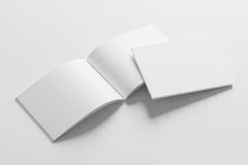 US Letter Landscape Magazine 3D Rendering White Blank Mockup