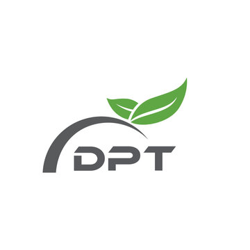 DPT letter nature logo design on white background. DPT creative initials letter leaf logo concept. DPT letter design.
