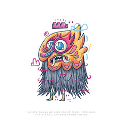 colorful monster cute vector illustration design