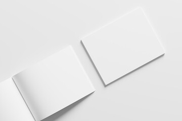 US Letter Landscape Magazine 3D Rendering White Blank Mockup