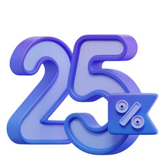 3D 25% Percentage