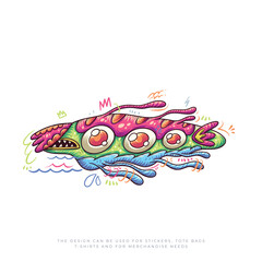 colorful monster cute vector illustration design