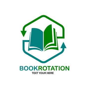 Book rotate or share logo vector design. Suitable for business, web, education