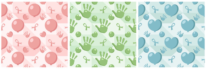 World Down Syndrome Day Seamless Pattern Design in Template Hand Drawn Cartoon Flat Illustration