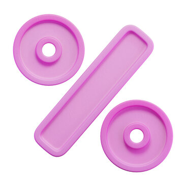 % Percentage Pink 3D Icon