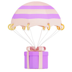 Parachute gift box 3D Icon