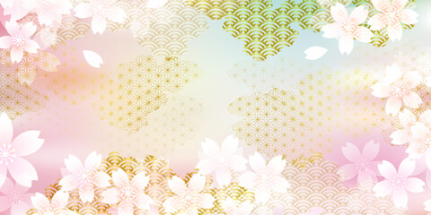 桜　和柄　文様　背景