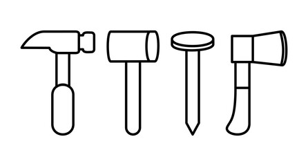 Tool icon set. Tools for repair work. Isolated icon, object on white background.
