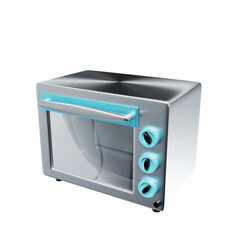 Blue electric oven 3D Icon