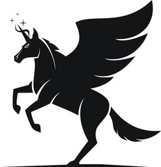 Unicorn Silhouette islated logo icon template illustration