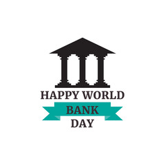 Fototapeta na wymiar Happy World Bank Day Vector Illustration Suitable for background greeting card poster and banner