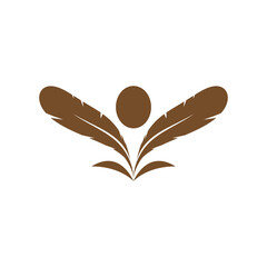 feather logo vector template and symbol design