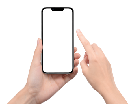 スマートフォンを操作する手の画像合成用素材