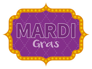 mardi gras border. Traditional frame. Vector illustration. Isolated on white. © leya1703100