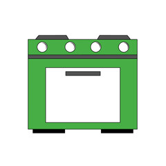 green kitchen stove
