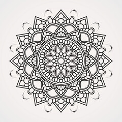 Flower mandalas with mosaic themes from ceramics. suitable for henna, tattoos, coloring books