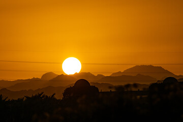 sunset over the mountains