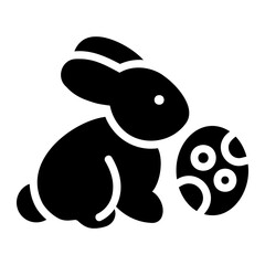 easter bunny glyph icon