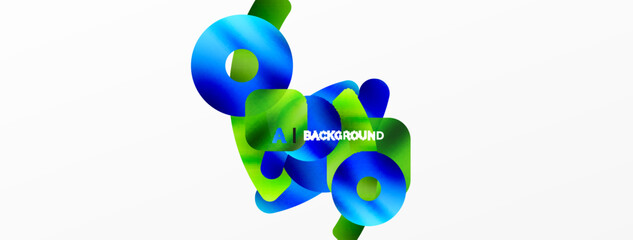 Metallic shiny geometric surfaces, round shapes and circles. Digital web futuristic template for wallpaper, banner, background, card, book Illustration, landing page