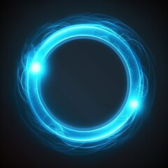 blue neon circle light with Generative AI