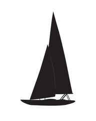 Sailboat vector isolated on white background. Rigged yacht icon.