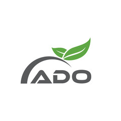 ADO letter nature logo design on white background. ADO creative initials letter leaf logo concept. ADO letter design.