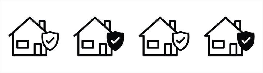 home insurance icon set. home protection icon collections symbol sign, vector illustration