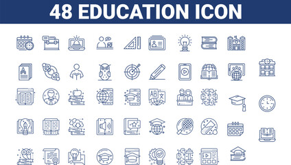 Simple Education Icon set. Vector Illustration