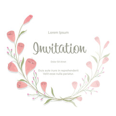 Flowers wreath for floral frame template background bouquet. Watercolor flowers leaf branch can be used for wallpaper, printing, greeting or wedding anniversary. Vector invitation card concept.

