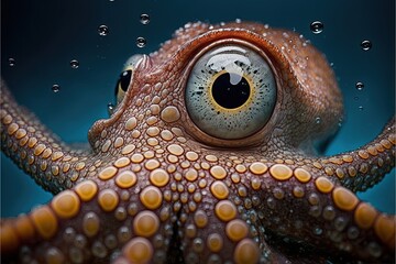 Octopus Underwater Close Photo Generative