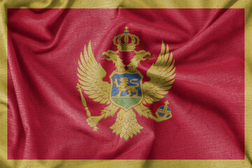 Montenegro country flag background realistic silk fabric