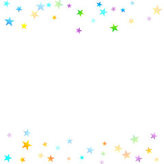 Rainbow Festive Confetti. Carnival Star Falling.