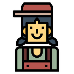 fisherwoman filled outline icon style