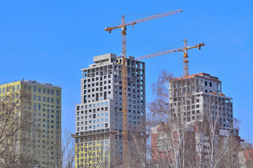 A fragment of the urban landscape on a winter day