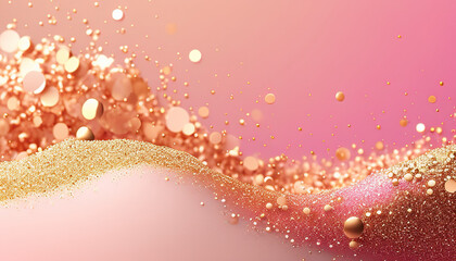 pink background with bokeh and gold glitter