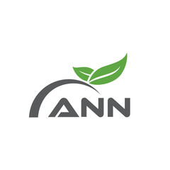 ANN letter nature logo design on white background. ANN creative initials letter leaf logo concept. ANN letter design.