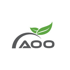 AOO letter nature logo design on white background. AOO creative initials letter leaf logo concept. AOO letter design.