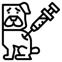 vaccine line icon style