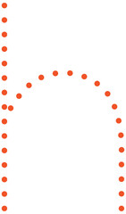 Lowercase Tracing Alphabet Dot Font h