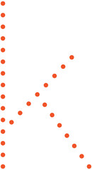 Lowercase Tracing Alphabet Dot Font k