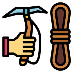 climbing filled outline icon style