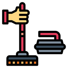 curling filled outline icon style