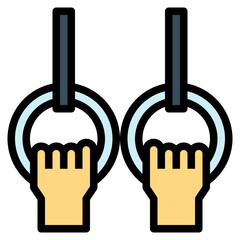 Gymnastic Rings filled outline icon style